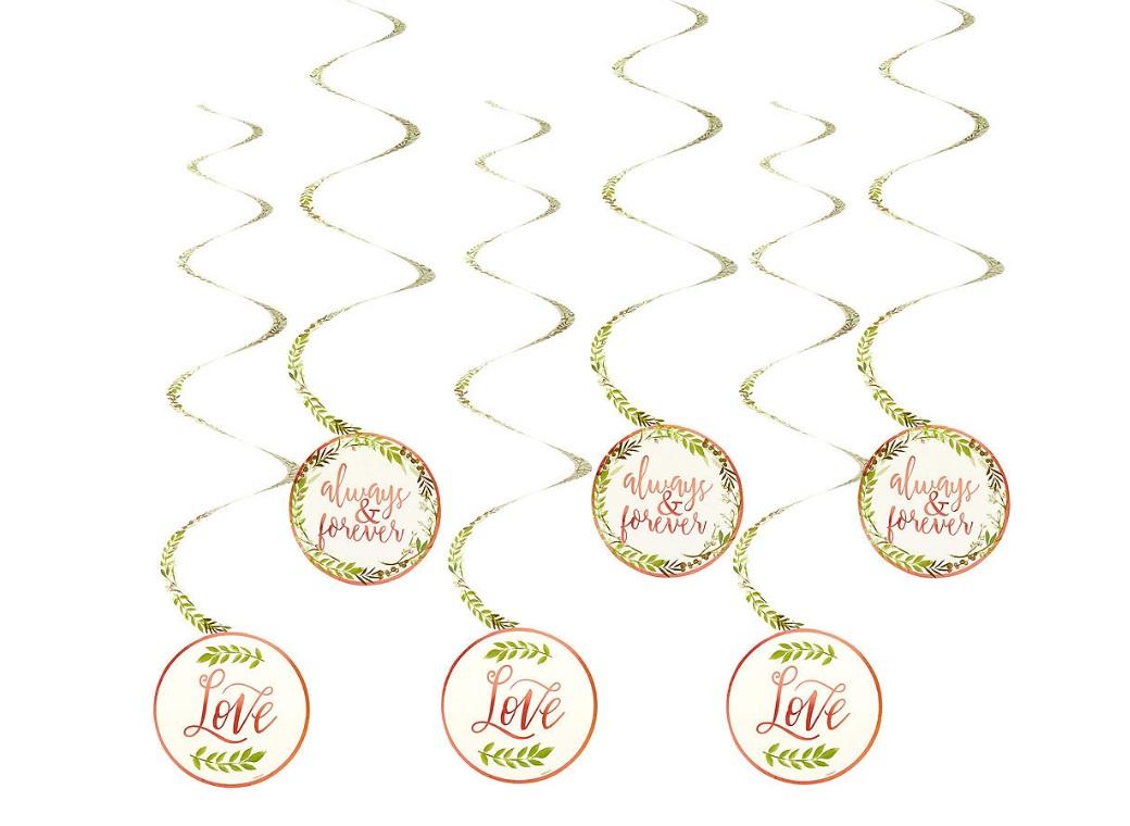 Love & Leaves Hanging Swirl Decorations