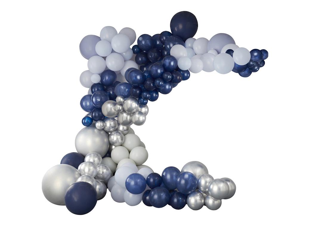 Luxe Silver, Navy & Blue Balloon Arch Kit