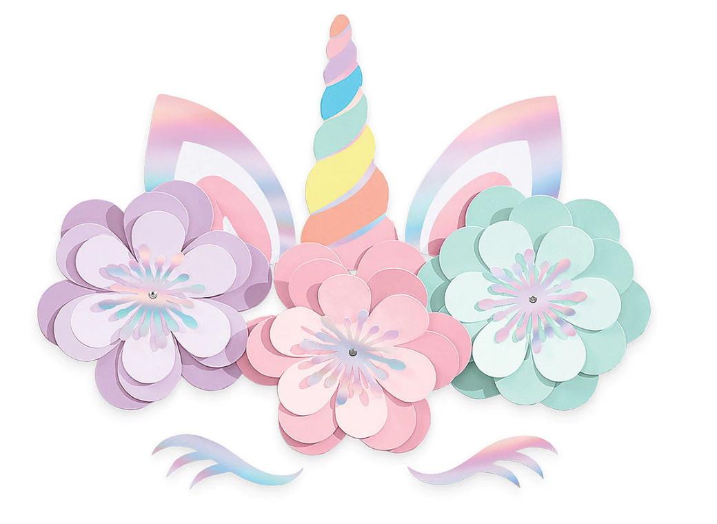 Magical Rainbow Unicorn Floral Cutouts