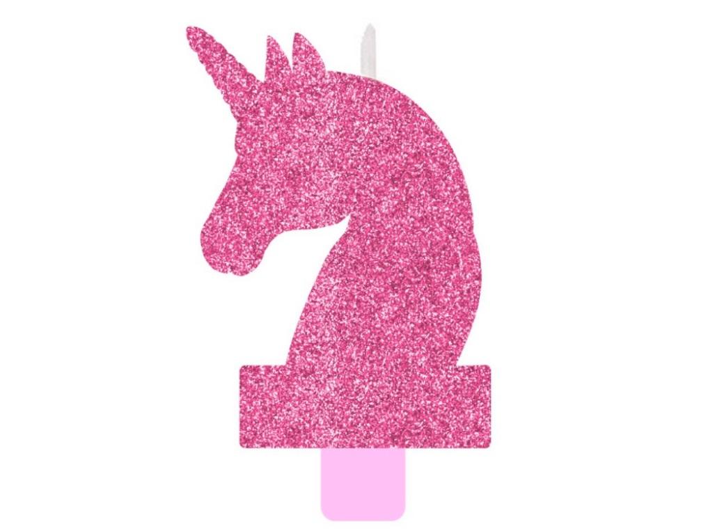 Magical Unicorn Large Pink Glitter Candle