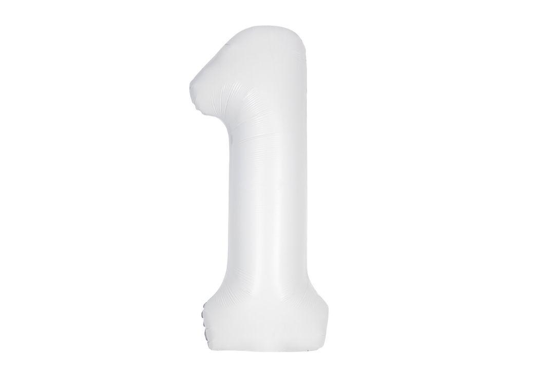 86cm Matte Bright White Foil Balloon - 1