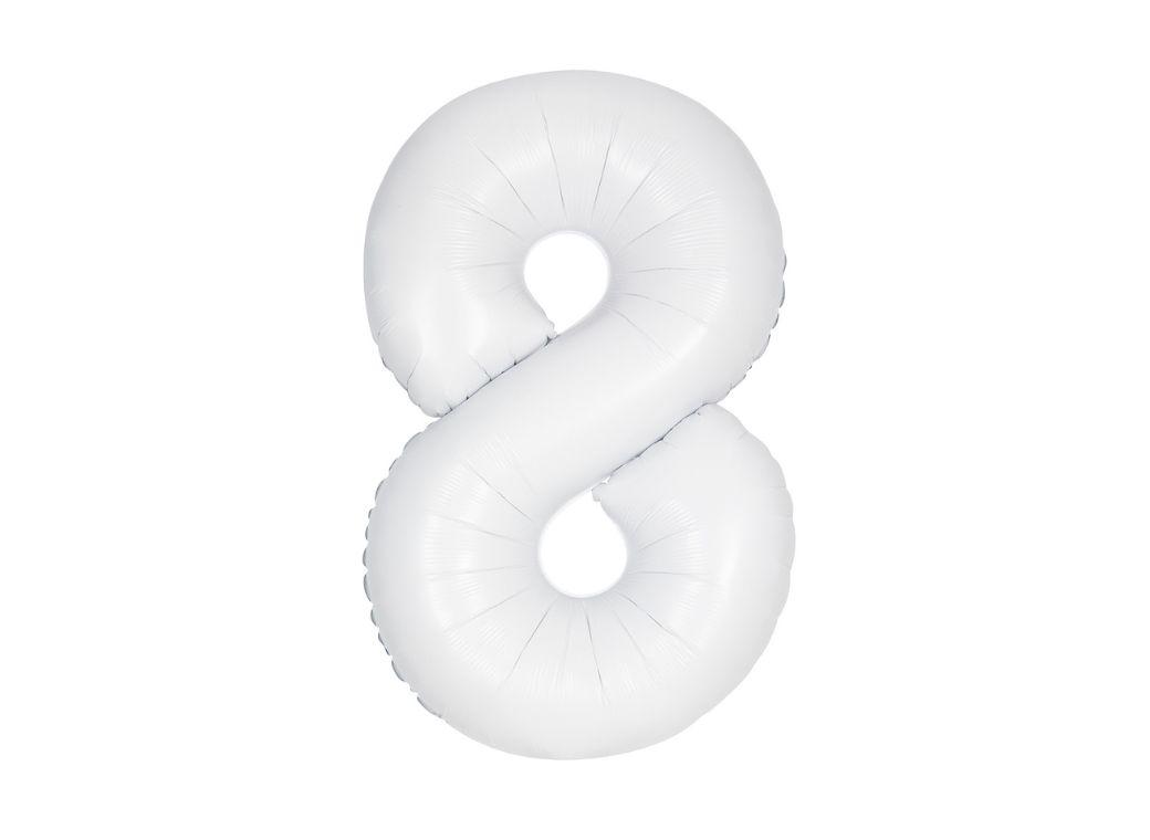 86cm Matte Bright White Foil Balloon - 8