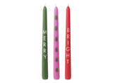 Merry & Bright Christmas Dinner Candles 3pk