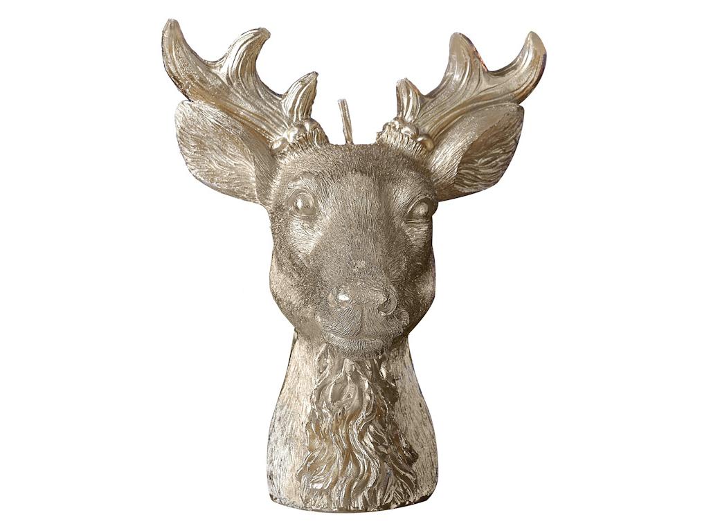 Merry & Bright Gold Stag Candle