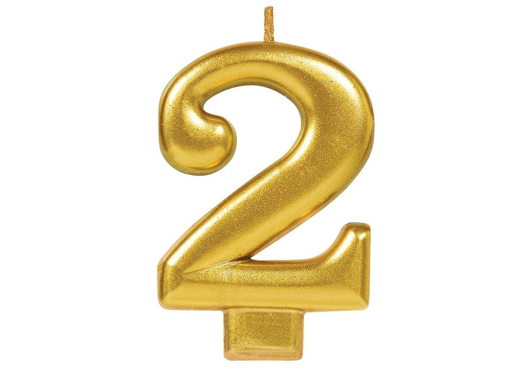 Metallic Gold Candle - Number 2 – Sweet Pea Parties