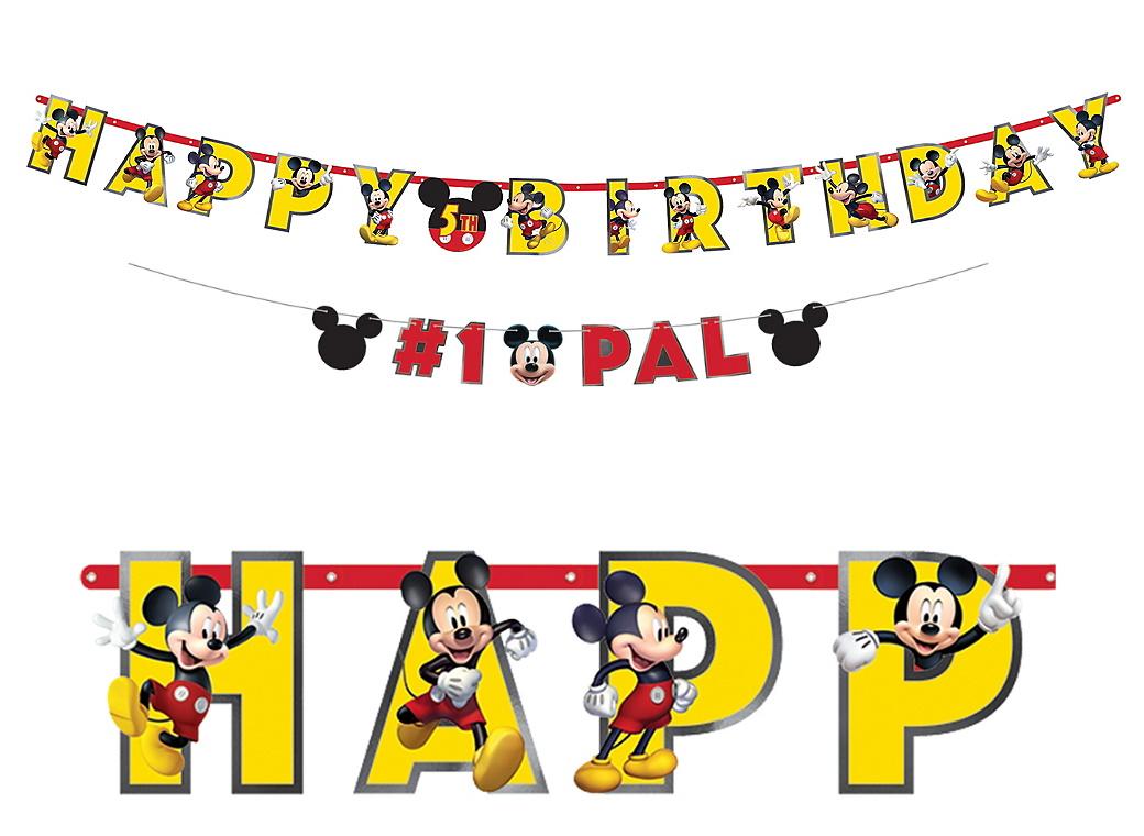 Mickey Mouse Add An Age Banner & Garland – Sweet Pea Parties