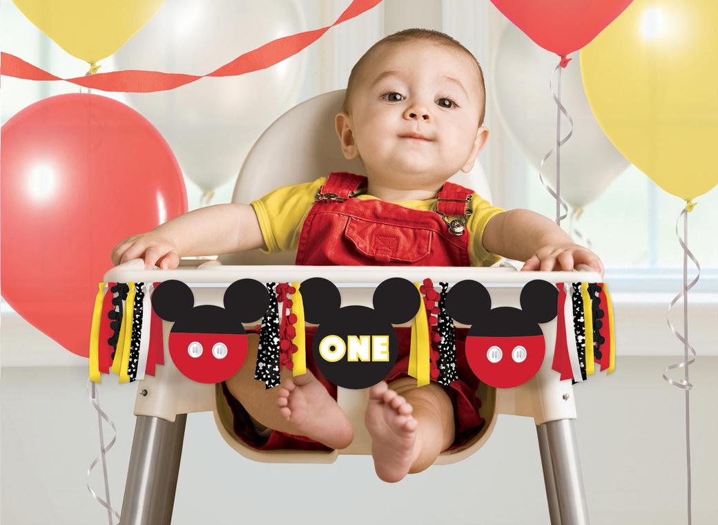 Mickey 1st Birthday Deluxe High Chair Banner