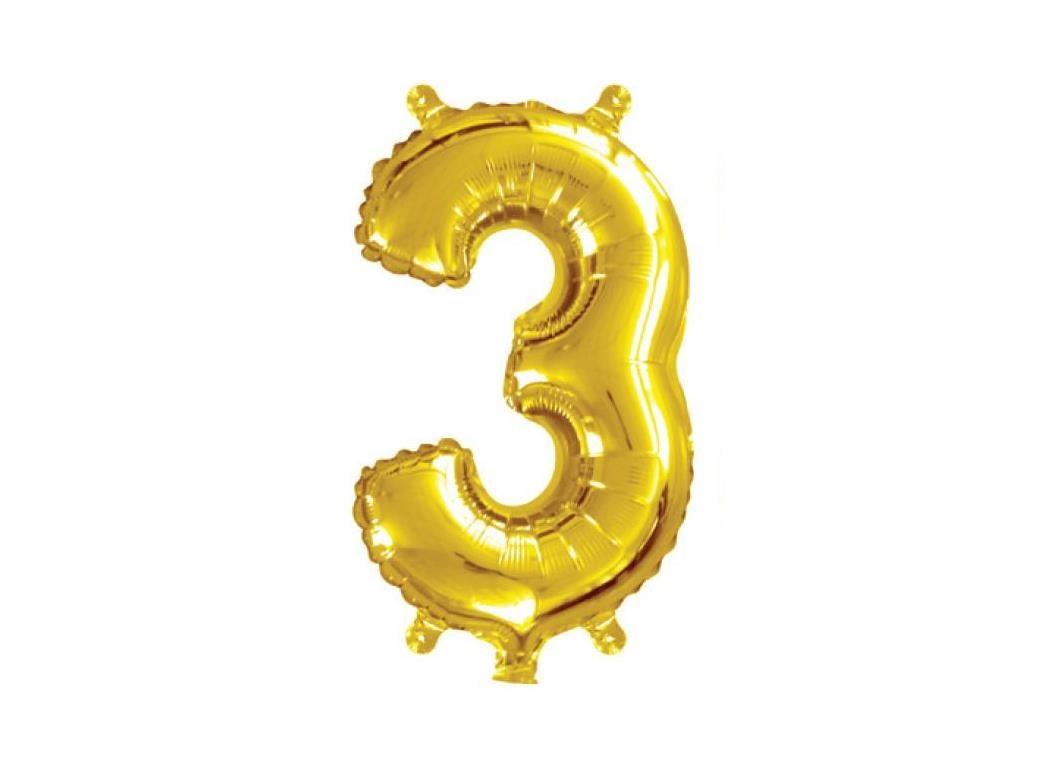 Mini Gold Foil Balloon - Number 3 – Sweet Pea Parties