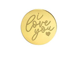 Mini Gold Mirror Cake Topper - I Love You