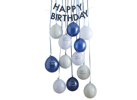 Navy & Blue Happy Birthday Balloon Door Kit