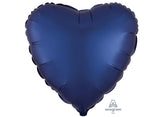 Heart Shaped Foil Balloon - Satin Luxe Navy