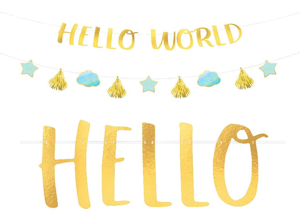 Oh Baby Boy Hello World Banner & Garland