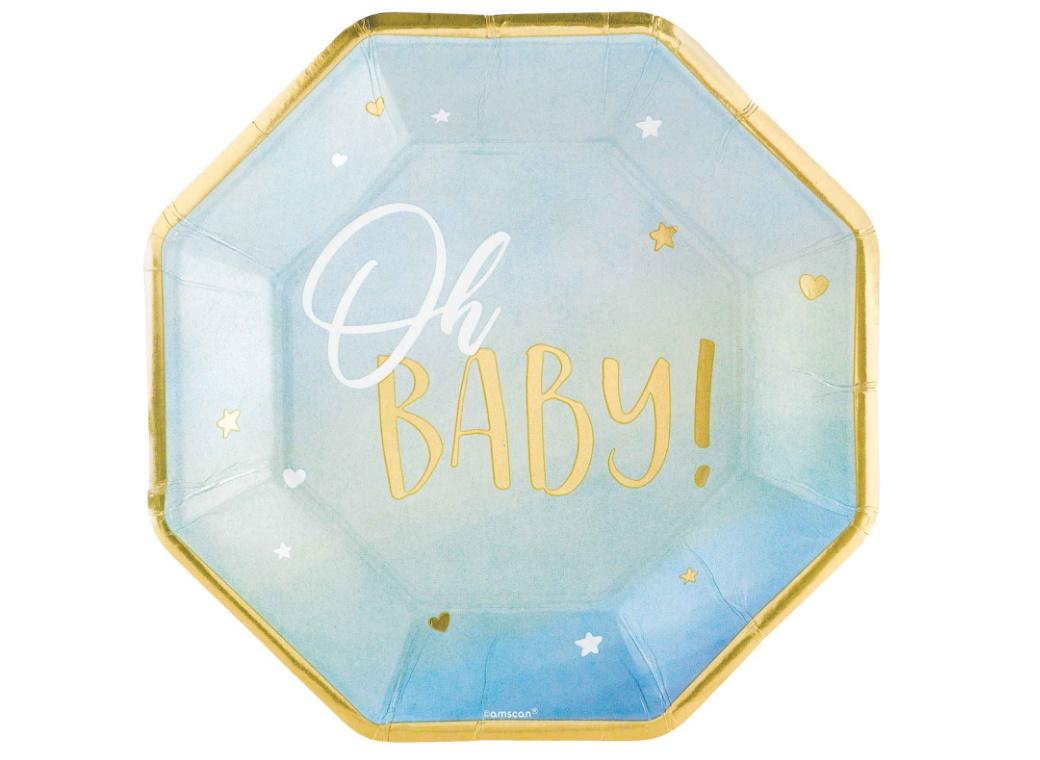Oh Baby Boy Dinner Plates 8pk
