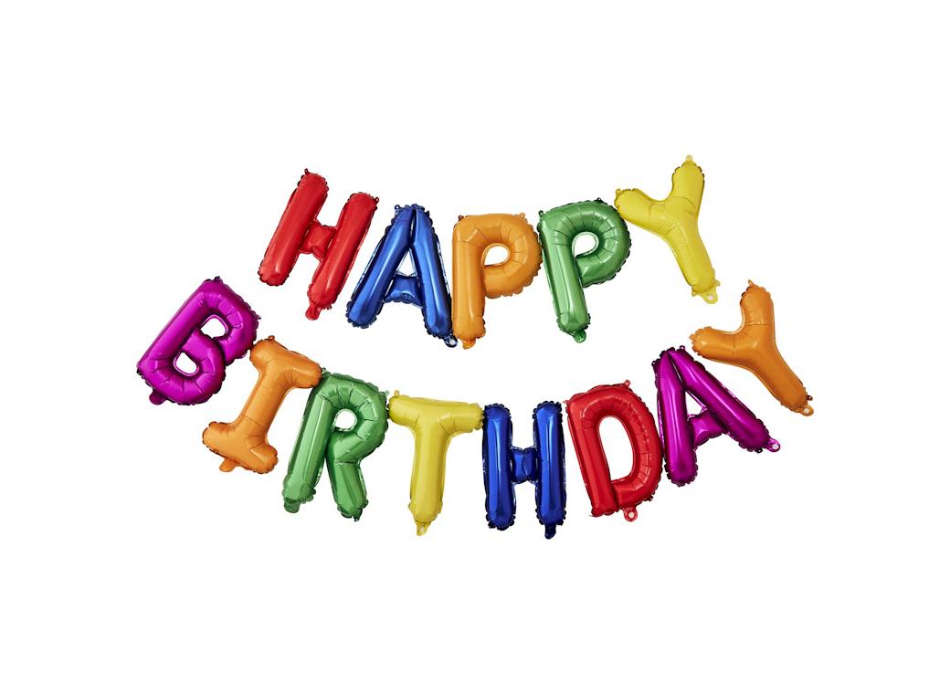 Rainbow Happy Birthday Foil Letter Balloons