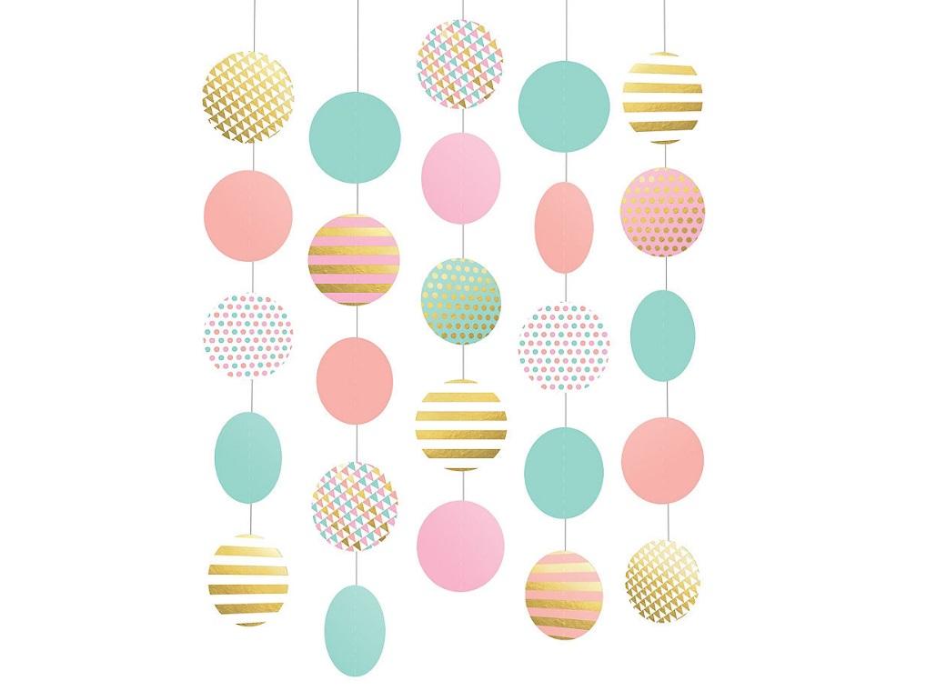 Pastel & Gold Hanging String Decorations