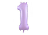 86cm Pastel Matte Lilac Number Balloon - 1