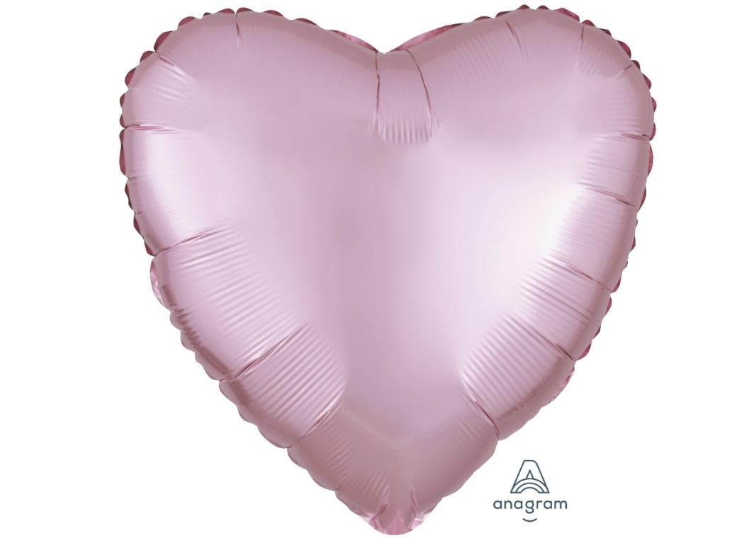 Heart Shaped Foil Balloon - Satin Luxe Pastel Pink