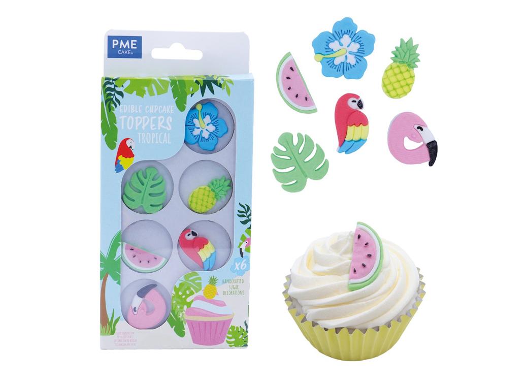 PME Edible Cupcake Toppers Tropical 6pk **BB 25/7/25**