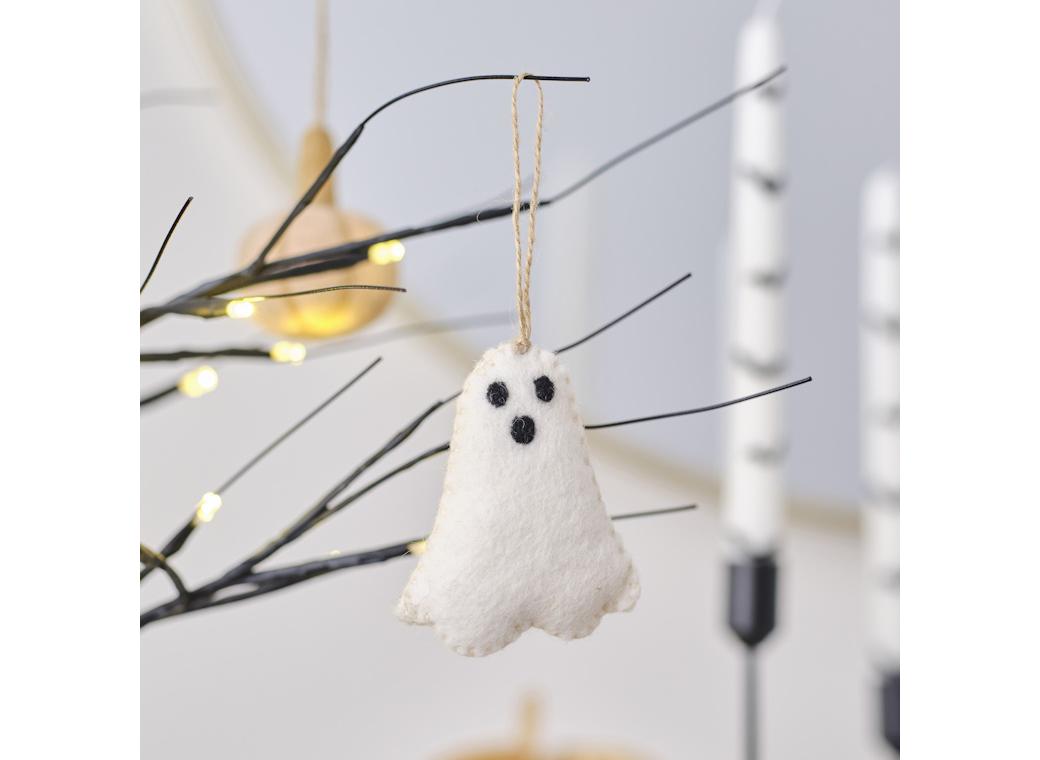 Pumpkin Spice Felt Ghost Tree Decoration