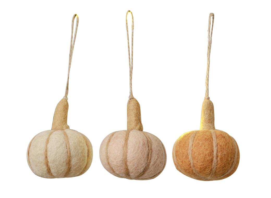Pumpkin Spice Felt Pumpkin Decorations 3pk