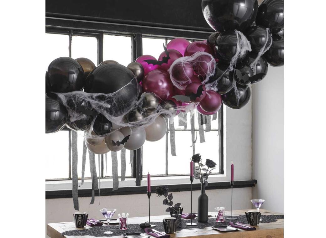 Purple Black & Grey Halloween Balloon Arch Kit