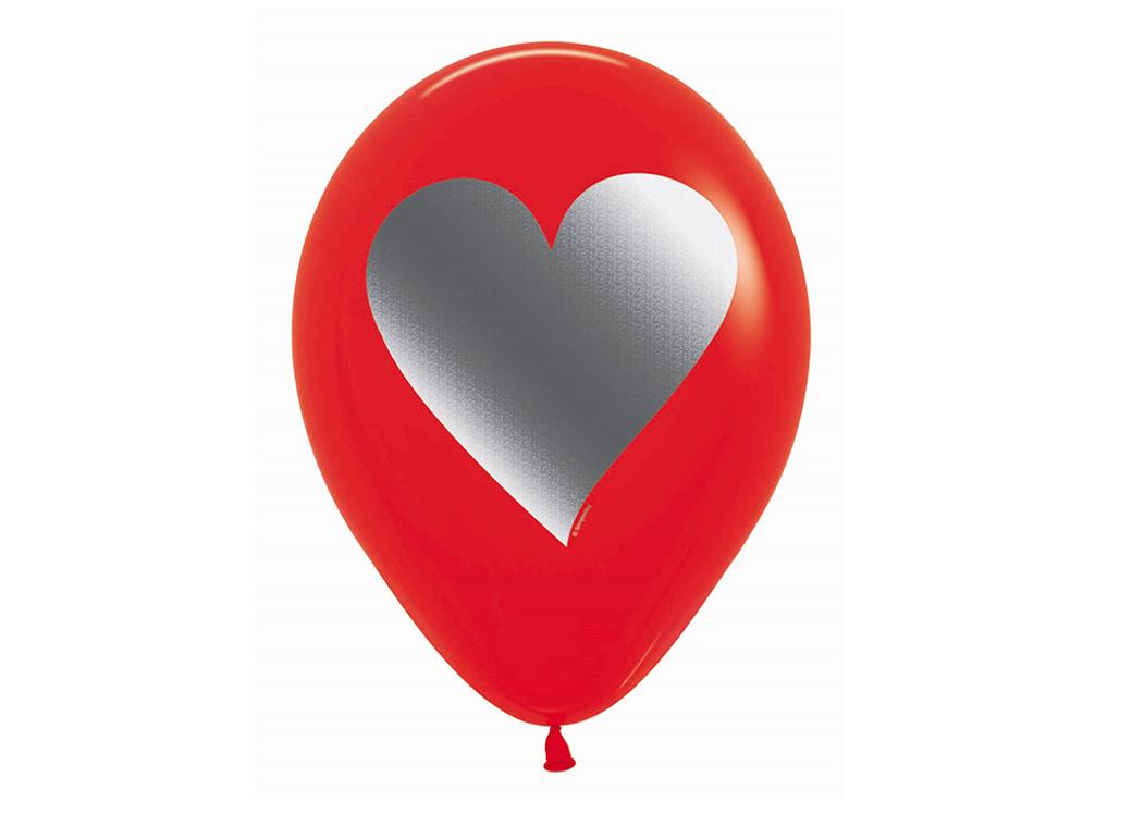 Red with Silver Heart Metalink Balloon – Sweet Pea Parties
