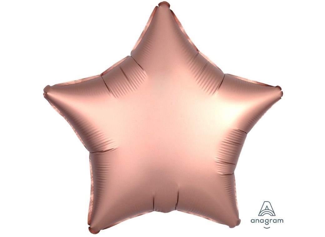 Star Shaped Foil Balloon - Satin Luxe Rose Copper