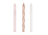 Rose Gold Assorted Spiral Candles 24pk