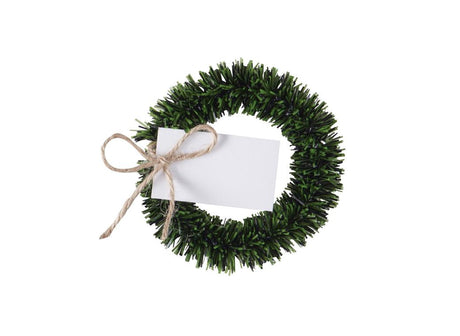 Rustic Christmas Wreath Place Card Holders 4pk