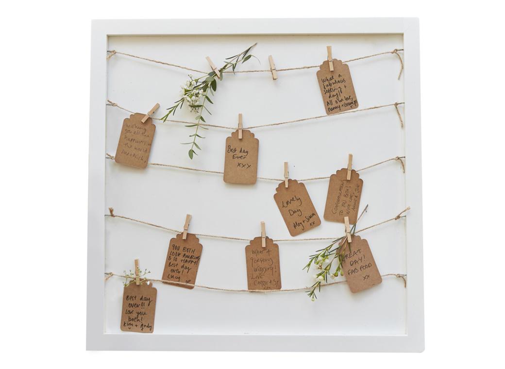 Rustic Country Peg & String Frame Guest Book Alternative