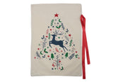 Reindeer Motif Calico Santa Sack