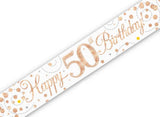 Sparkling Fizz Happy 50th Birthday Banner