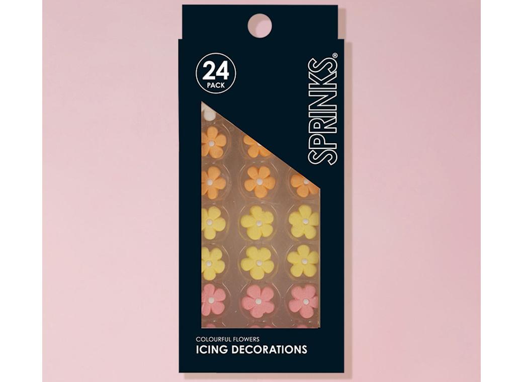 Sprinks Icing Decorations - Colourful Flowers 24pk