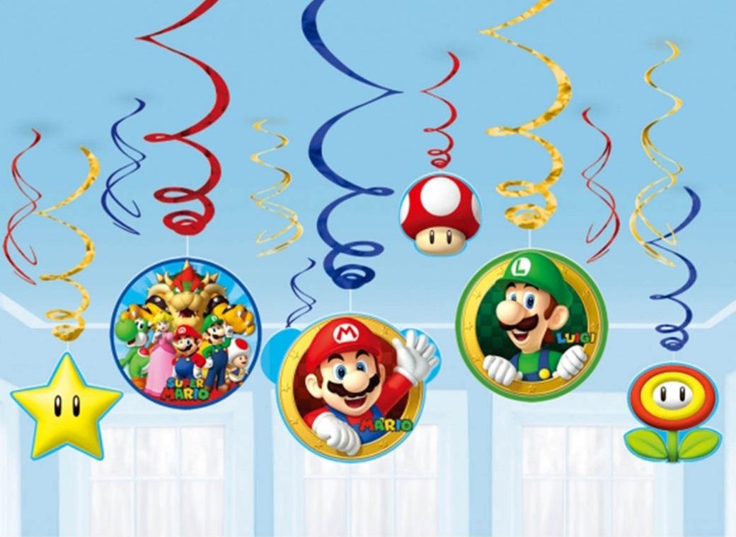 Super Mario Hanging Swirl Decorations