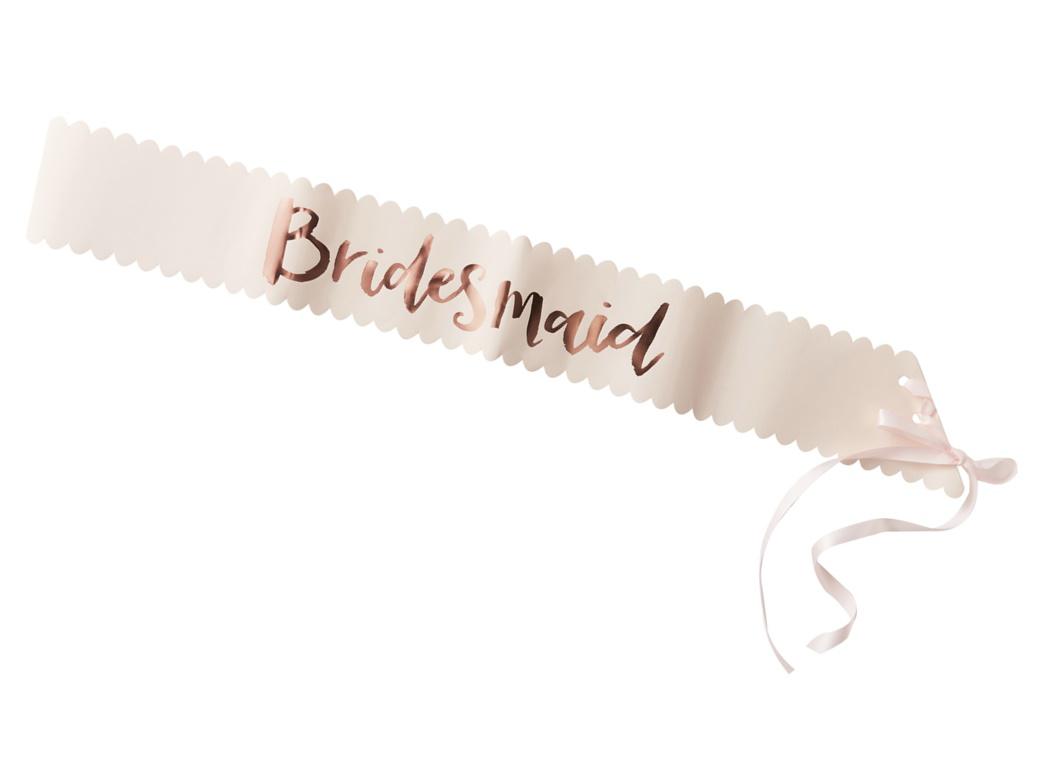 Team Bride Pink & Rose Bridesmaid Sashes 2pk