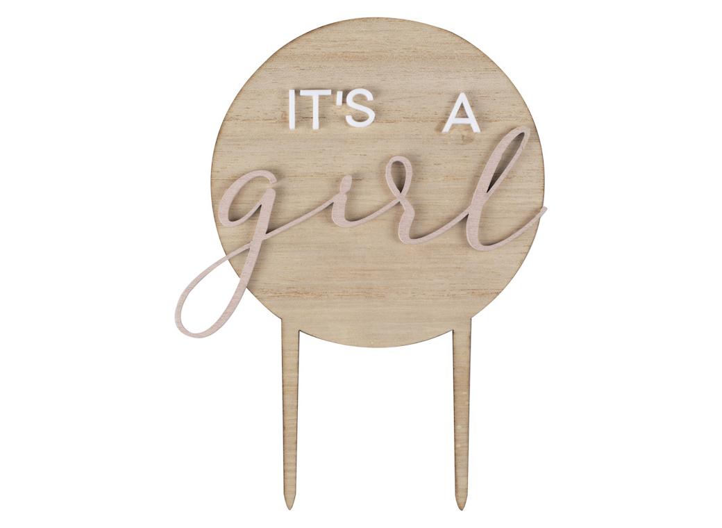 Teddy Bear Baby Girl Cake Topper