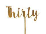 Thirty Cake Topper - Gold Mirror
