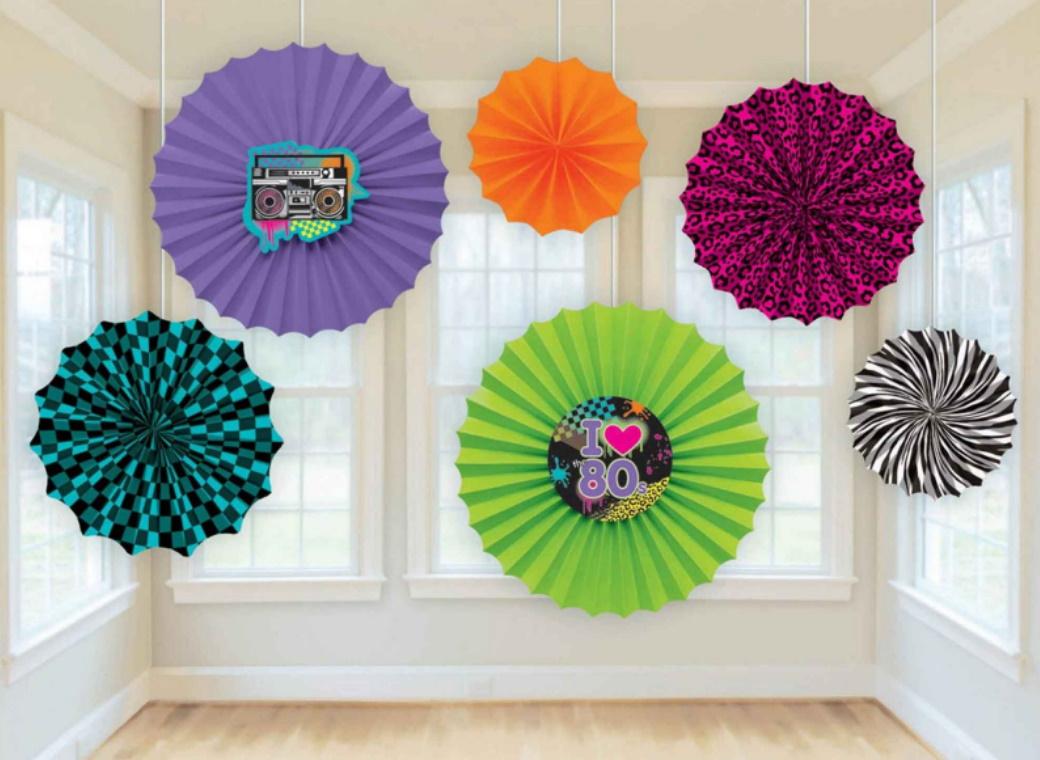 Totally 80s Paper Fan Decorations
