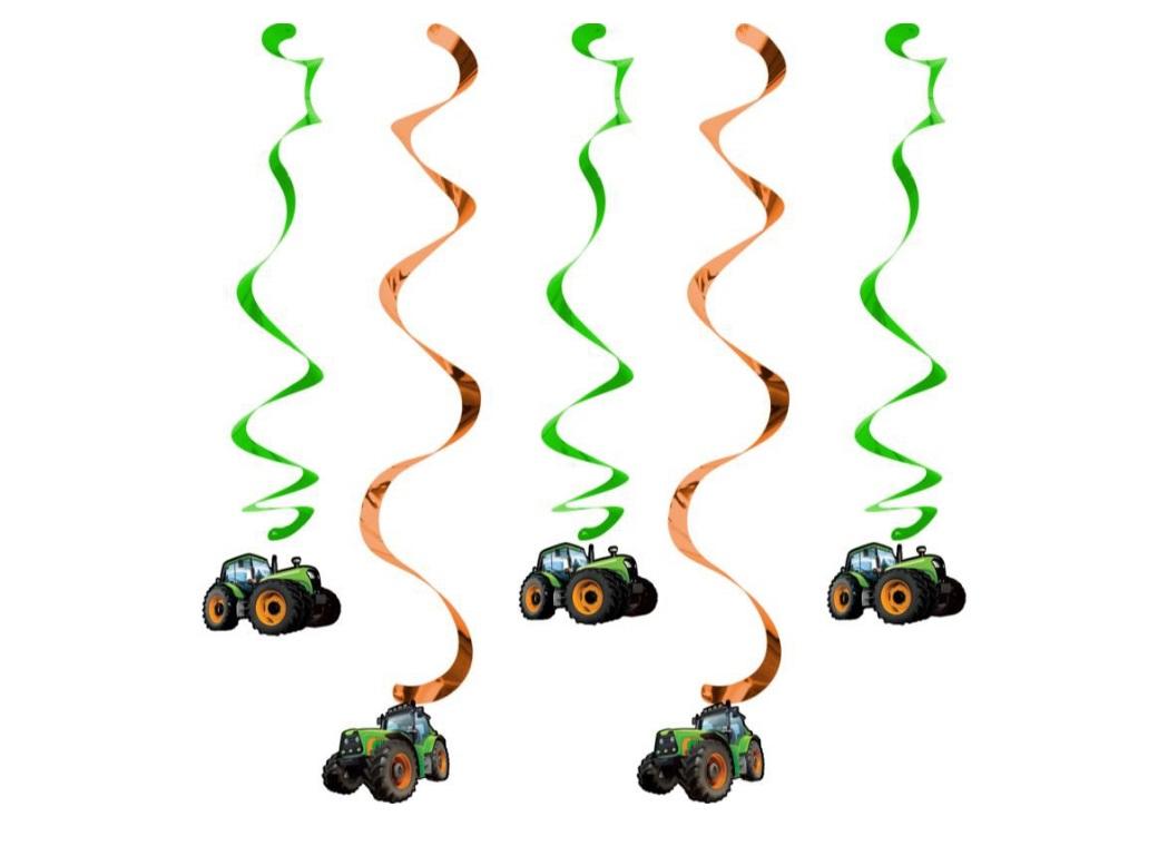 Tractor Time Hanging Swirl Decorations