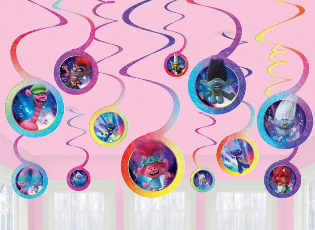 Trolls World Tour Hanging Swirl Decorations
