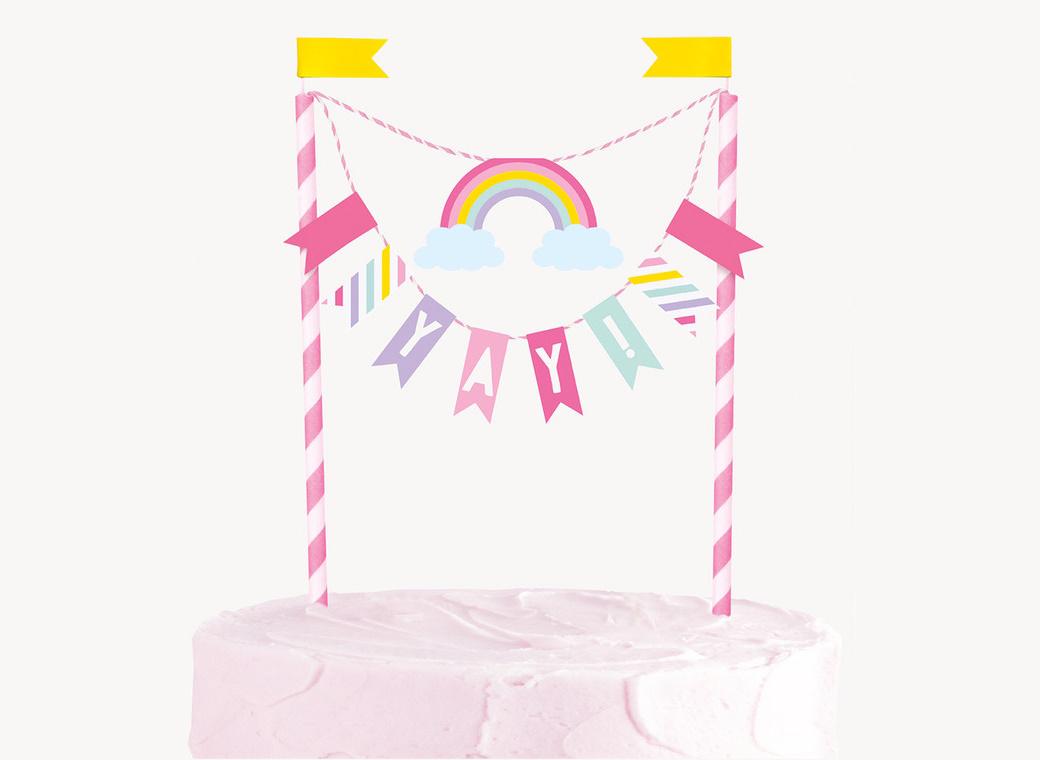 Unicorn YAY Bunting Cake Topper