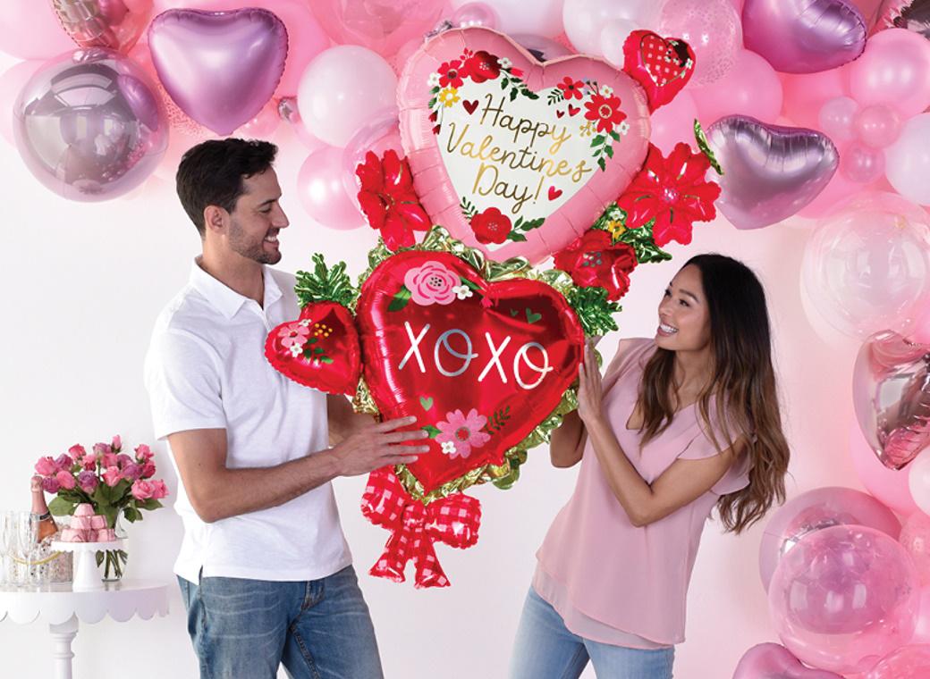 Valentine's Floral Giant Multi Foil Balloon